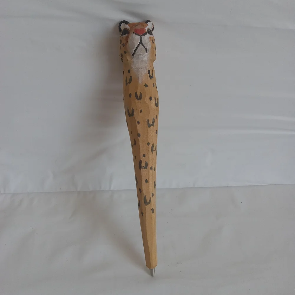 Leopard Print Wooden Walking Cane